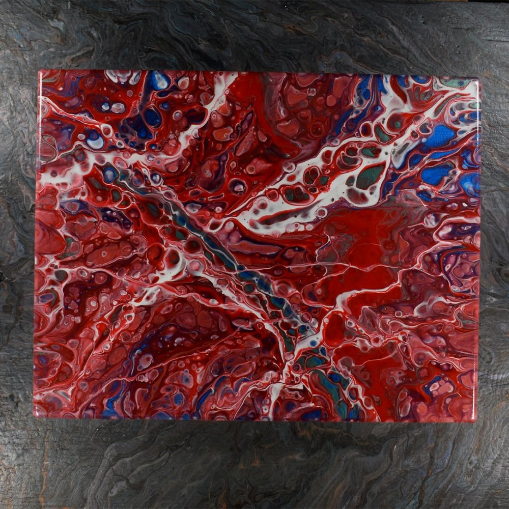 Acrylic Pour Painting 11x14 Clear coated